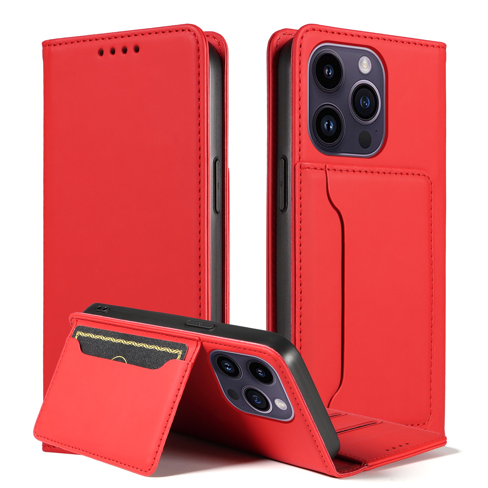Magnetic Phone Case For iPhone 14 Pro Max Stand Wallet Skin-friendly Anti-fall PU Leather Cell Phone Cover Magnetic Phone Case For iPhone 14 Pro Max Stand Wallet Skin-friendly Anti-fall PU Leather Cell Phone Cover